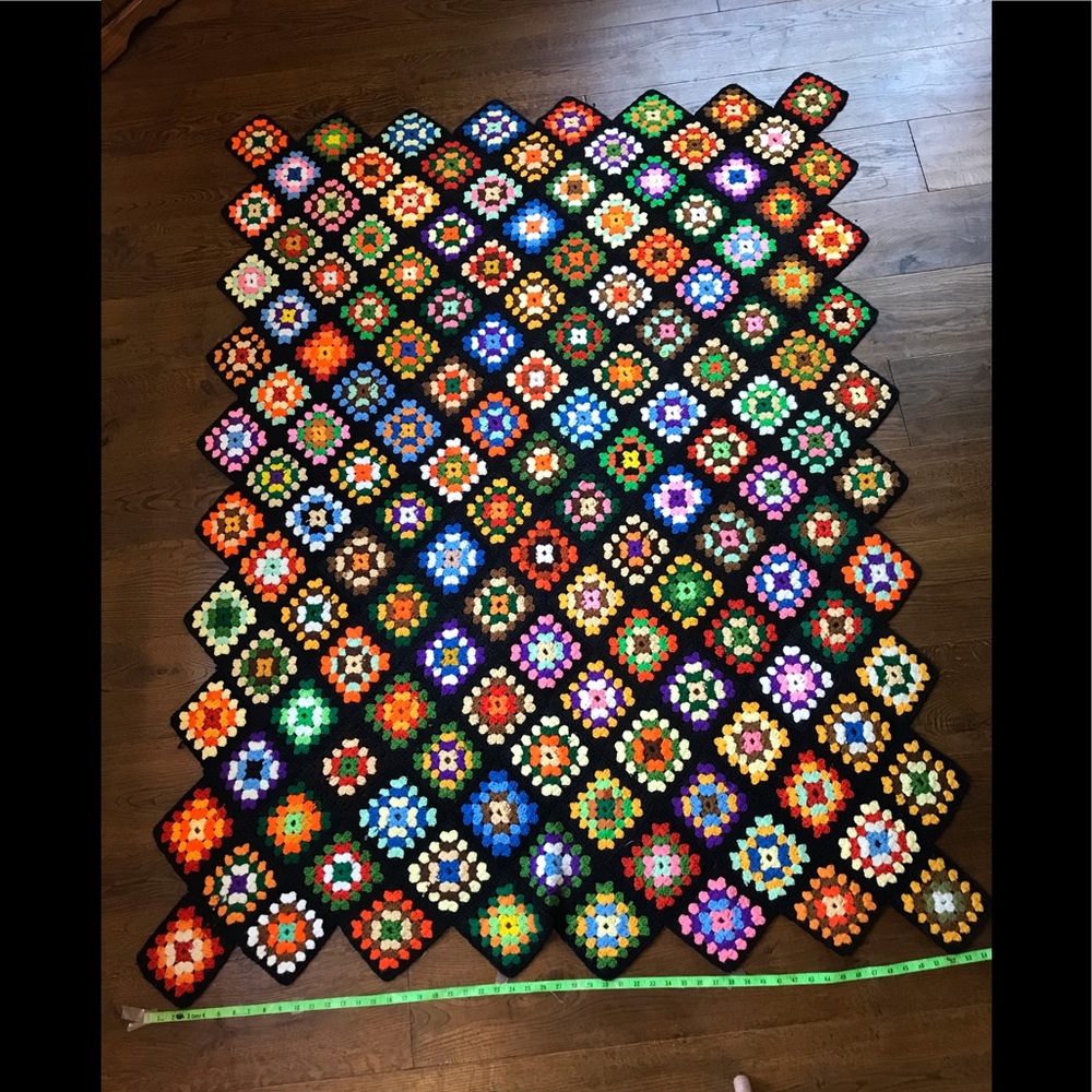 Afghan  knitted crocheted decor throw blanket perfect for Winter